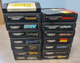 15 COLECOVISION GAMES LOT TESTED WORKS Cartridge 2400 Vintage video War Popeye