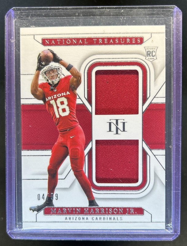 2024 Panini National Treasures Marvin Harrison Jr. Rookie Dual Materials RC #/99