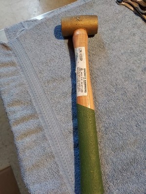 Hackett Detroit Hammer, Brass Head Hammer, #2 New, With Hickory Handle
