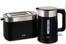New Boxed Black Breakfast Toaster & Rapid Boil Kettle Set Rrp &pound;59.99