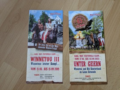 Unikat. Orginale. Flyer . Karl May Spiele. Elspe . Winnetou.  2019/2023