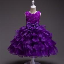 Flower Girls Kids Wedding Dresses Bridesmaid Party Princess Layered Pageant Gown