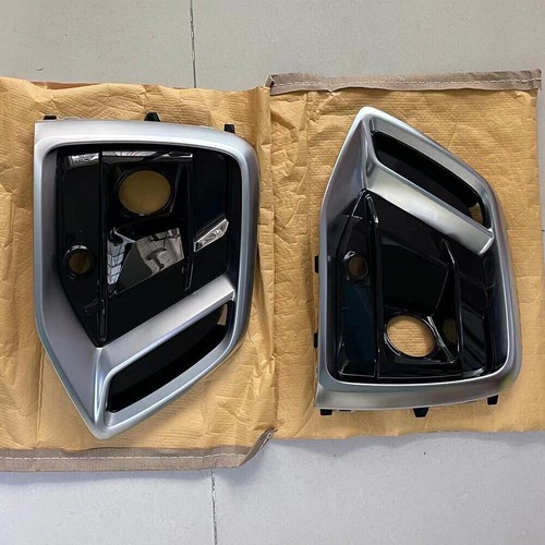 For Audi Q5 2021 2022 2023 Silver Fog Light Cover Mesh Grille Chrome Frame 2pcs - Picture 6 of 11