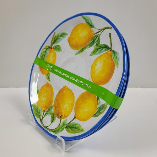 Real Living Melamine 11 inch Dinner Plates ~ Capri Lemon ~ Set of 4 - Picture 3 of 8