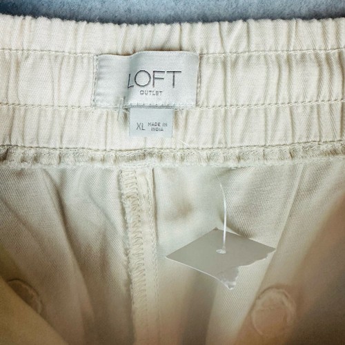 New Loft Womans Sz XL Pants Jogger Pockets Pull On Chino Tan NWT - Picture 7 of 11