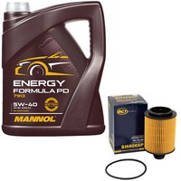 MotoröL Set 5W-40 5 Liter + ÖLfilter SH 4066 P FüR Chevrolet Opel Insignia A 2.0