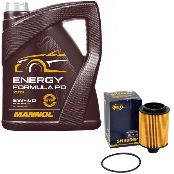 MotoröL Set 5W-40 5 Liter + ÖLfilter SH 4066 P FüR Chevrolet Opel Insignia A 2.0-image