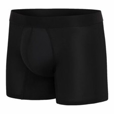 Comfyballs Mens No Show Cotton Long Boxer - Black