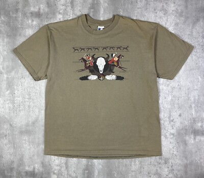 Vintage Y2K Aztec Indian Art Print Nature T Shirt Mens size XL