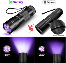 Black Light UV Flashlight   12 LED Urine Detector for Pet Stains, Dry Stains  B