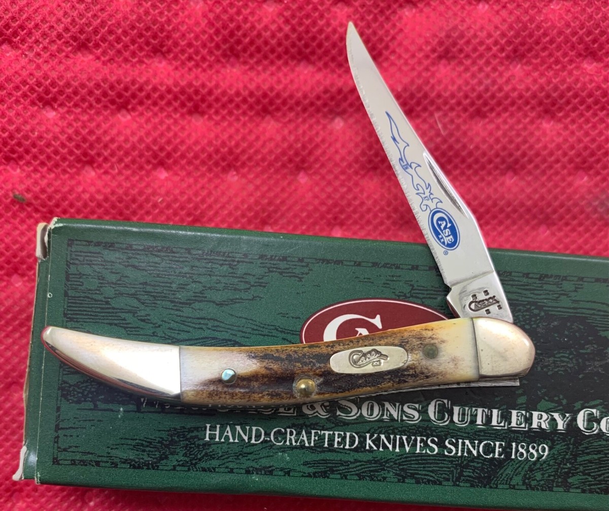 2006 CASE BLUE SCROLL STAG TINY TOOTHPICK KNIFE NEVER USED in BOX