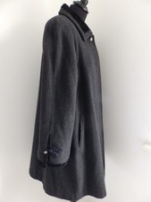 Jones New York Petite Grey Wool & Cashmere Swing Coat Size Uk 10