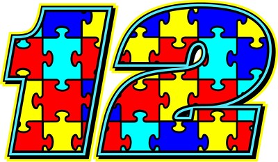 Autism Racing Numbers Autism Puzzle Race car numbers vinyl graphic decal set imca dirt late ...