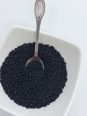 25gr Miyuki Seed Beads 11/0  Matted Black Schwarz Japanische Perlen TopQualität