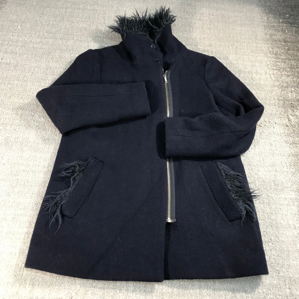 Abrigo Band of Outsiders Mujer 1 Chaqueta Tweed Azul Bolsillo Informal Damas Foto 2 de 4