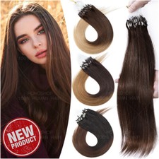 Ombre Micro Loop Ring 100 Remy Human Hair Extensions Nano Bead I-Tip THICK 1G/S