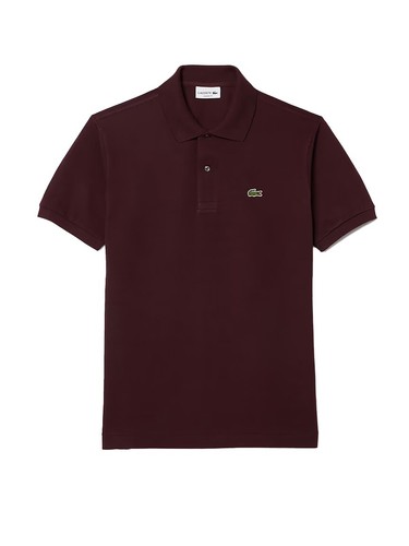 Polo de algodón Lacoste original L.12.12 Petit Piqué para hombre en marrón L1212-51 BZD