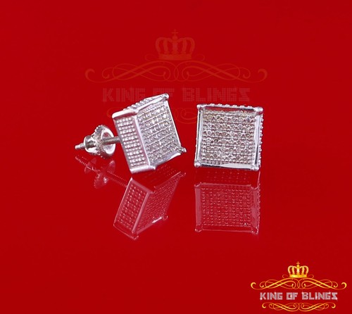 Pendientes Aretes Para Hombre Plata Blanca 925 0.20ct Diamante Hombre/Mujer - Imagen 6 de 12