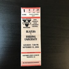 Ticket Stub - Valdosta State Blazers v. Harding University 9/18/2004 Football
