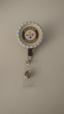 Pittsburgh Steelers Retractable ID Name Badge Holder-Alligator Clip