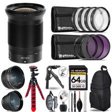 Nikon NIKKOR Z 20mm f/1.8 S Lens - 3 Lens Kit Tripod Backpack - 64GB Kit