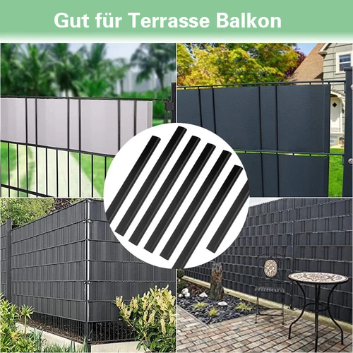 Klemmschienen Sichtschutzstreifen Zaunblende Zaunfolie Befestigungsclips PVC UV - Bild 8 von 15
