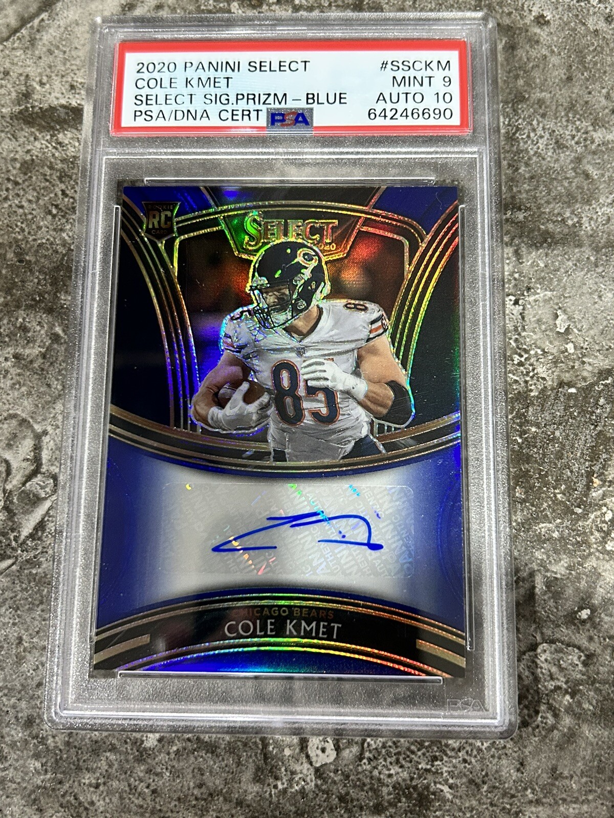 Cole Kmet Panini Select Signatures Prizm #SSCKM Green