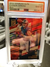 2022 Panini Donruss Elite Carson Strong PSA 10 Red Parallel Rookie #106 SP /399 