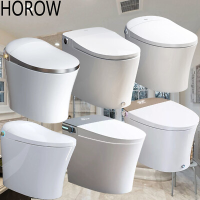 Auto Smart Toilet Bidet with Warm Water Sprayer & Dryer Foot Sensor Heated Seat