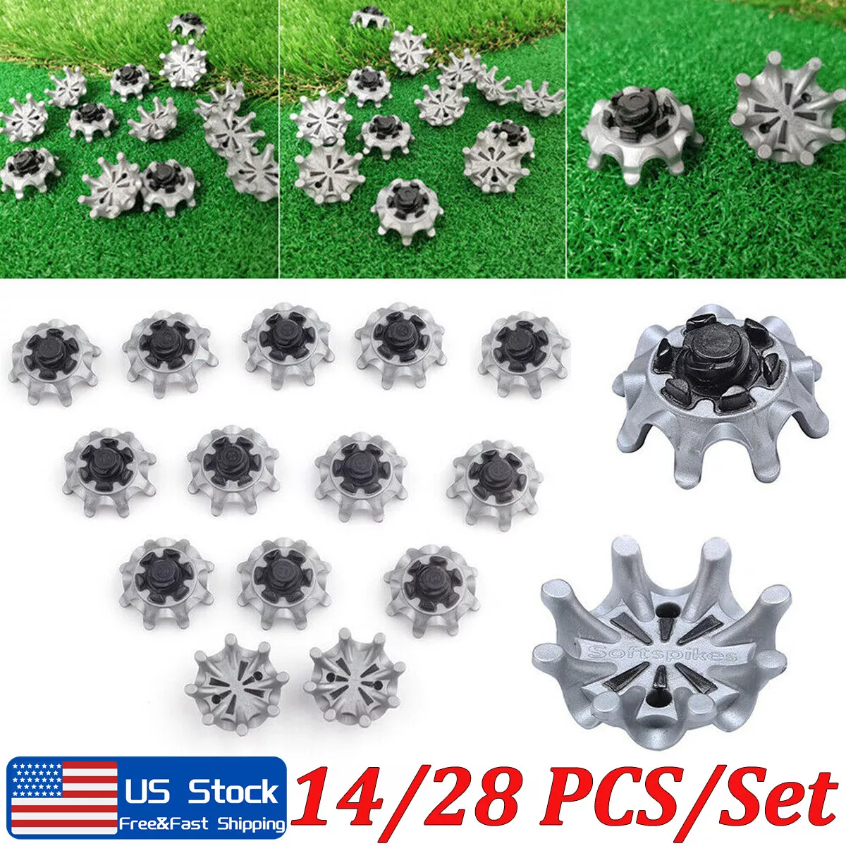 14/28Pcs Golf Shoes Spikes Fast Twist Studs Cleats For Footjoy