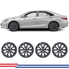 4Pcs 16'' Wheel Rim Cover Hubcaps For 2015-2017 Toyota Camry Black Trim Ring New