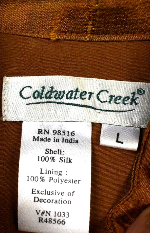 Coldwater Creek Women's Large Blouse Gold Floral … - image 2