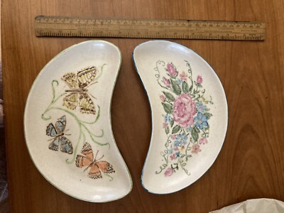 Royal Worcester Palissy halbmondförmiges Geschirr X 2