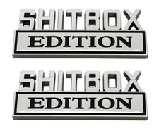 2pcs Small Shitbox Edition Decals Sticker 3d Raised Letter Emblem Chrome Black 2pcs Small Shitbox Edition Decals Sticker 3d Raised Letter Emblem Chrome Black