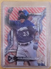 2018 Bowman High Tek Red SSP Short Print Keon Broxton #9/10 BREWERS NY METS