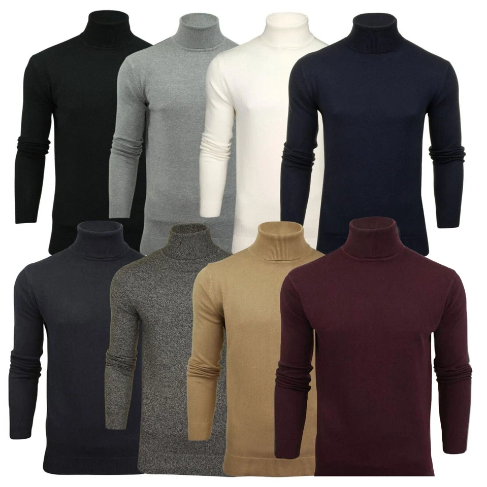 Mens Turtle Neck Jumper by Brave Soul Knitted Long Sleeve Roll Sweater Pullover