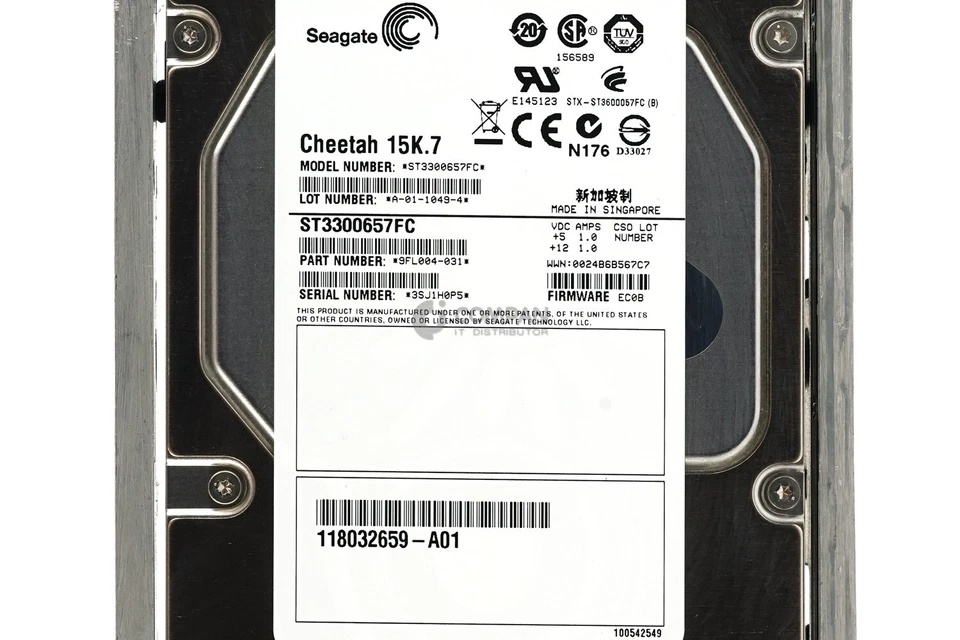 005048950 EMC HDD 300GB 15K FC 2/4GB 3.5" LFF HOT-SWAP FOR CX SERIES - Image 4 of 4