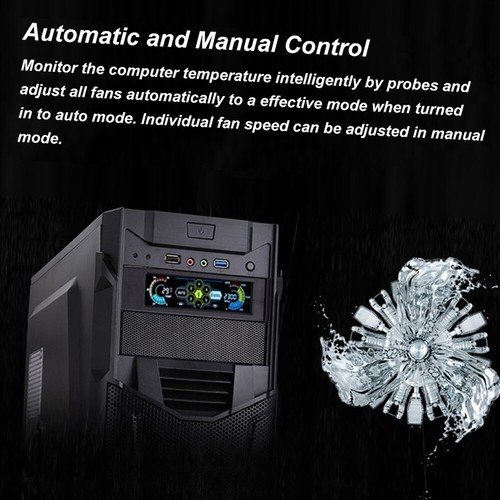 5.25" PC 5 Channel Desktop Fan Automatic Controller & LCD Front Panel D3O9 - Picture 9 of 11