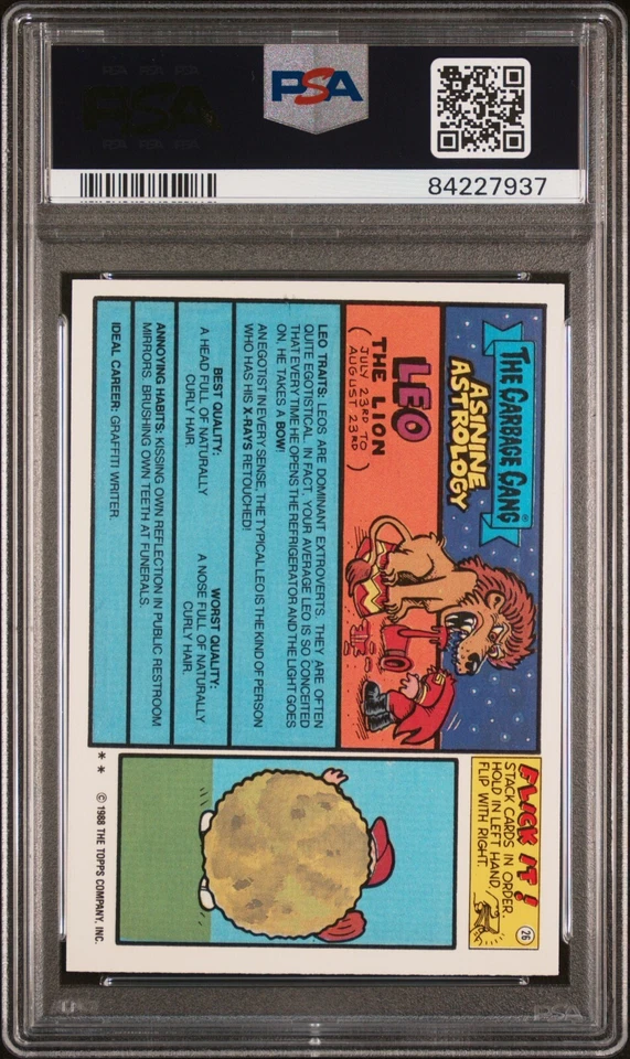 DIECUT 1988 Topps OS15 Garbage Pail Kids Series 15 SLASHER ASHER 617b Card PSA 8 - Image 2 of 2