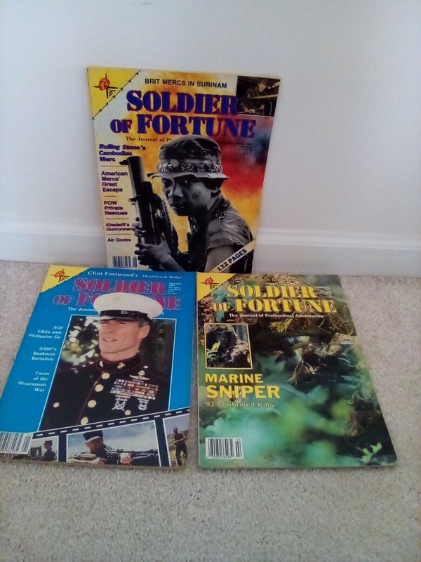3 Vintage  1987 Soldier Of Fortune Magazine
