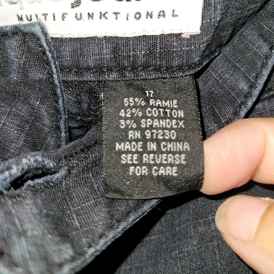 Pantalones rugosos Younique multifuncionales azules tiro medio cargo estilo utilitario talla 17 jun Foto 3 de 4