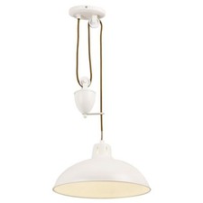 Endon Polka Single Rise & Fall Pendant Ceiling Fitting In Cream