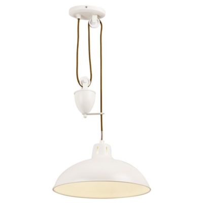 Endon Polka Single Rise & Fall Pendelleuchte Deckenmontage in Creme