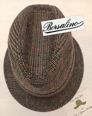 VINTAGE MULTICOLOR MULTICOLOR SHORT BRISTLE WOOL TWEED HAT BORSALINO size 5