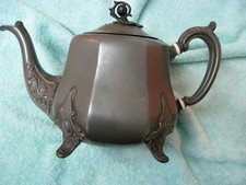 ANTIQUE SHEFFIELD PEWTER TEAPOT BY JAMES ALLAN c1855 to 1872