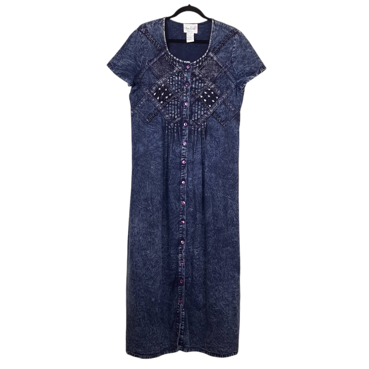 Olivia Rose size 12 vintage acid wash chambray maxi dress whimsigoth boho  grunge | eBay