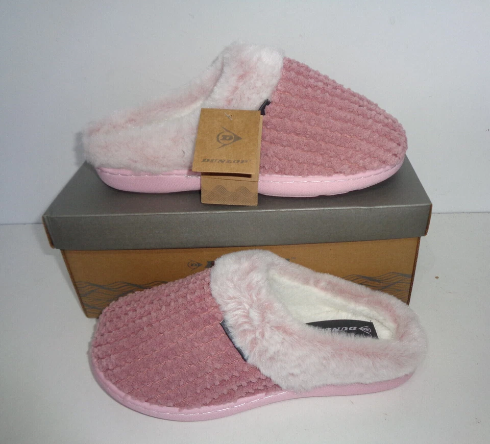 Dunlop Ladies Womens New Slip On Memory Foam Orthopaedic Comfy Slippers Size 5