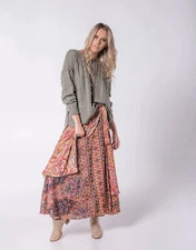 5 Pc Mix Regular Wrap Skirt Vintage Silk Sari Hippie Maxi Wrap Around Skirts