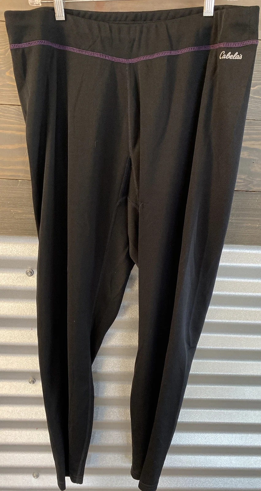 Cabelas Base Layer Outdoor Pants Womens XL Reg Black Pink Polyester
