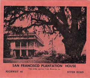 Reserve Louisiana San Francisco Plantation House Adv. Map Photos